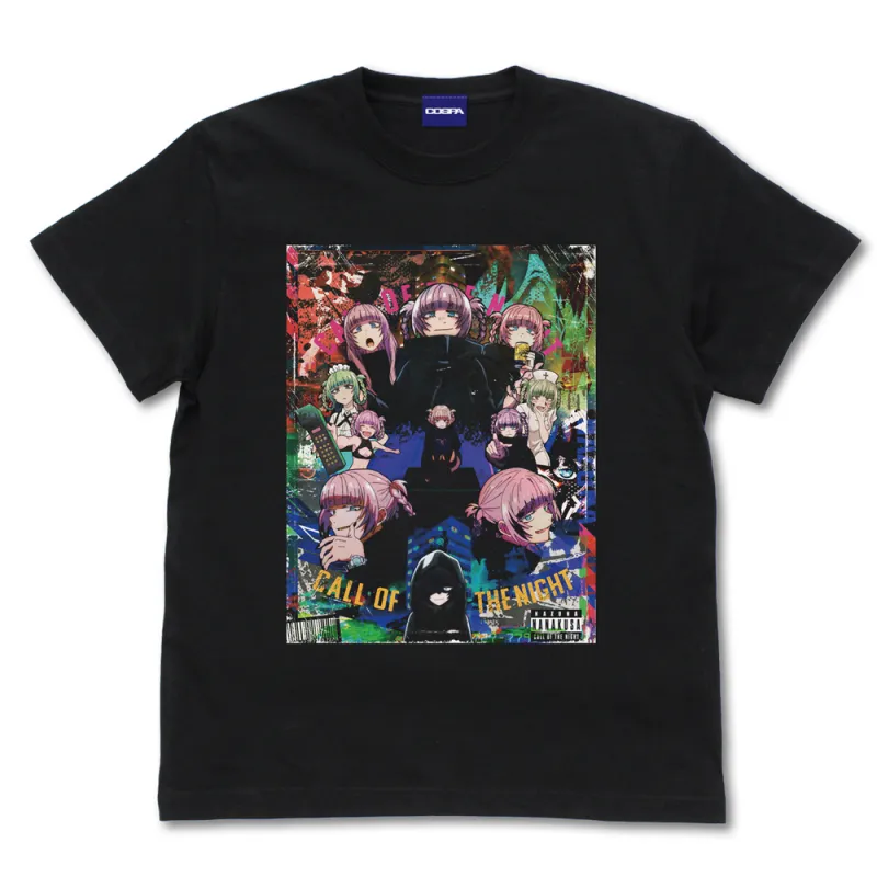 よふかしのうた フルカラーTシャツ/BLACK-XL