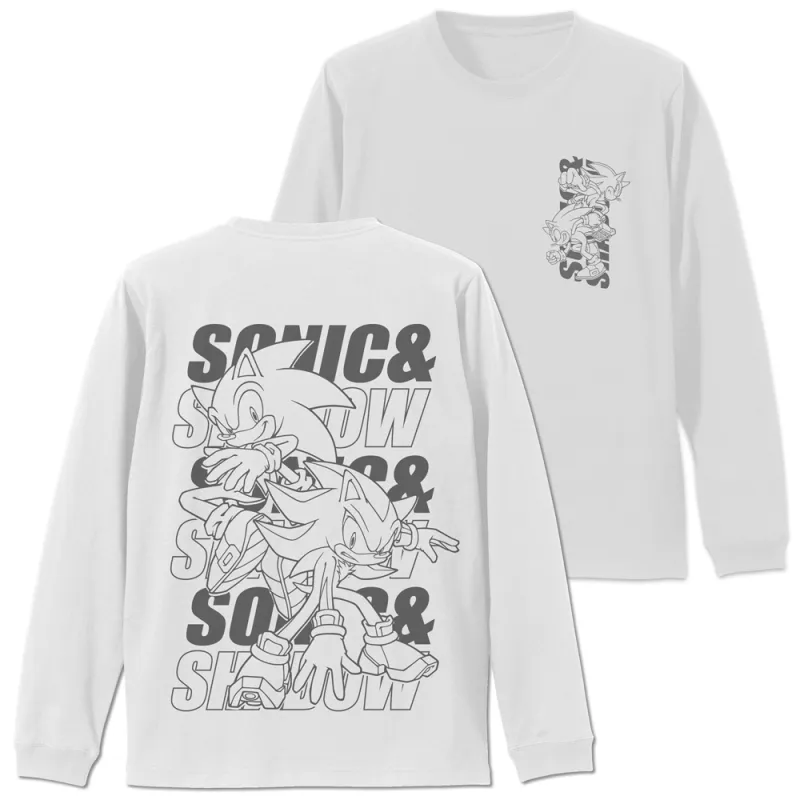 SONIC&SHADOW 袖ロングスリーブTシャツ/WHITE-M