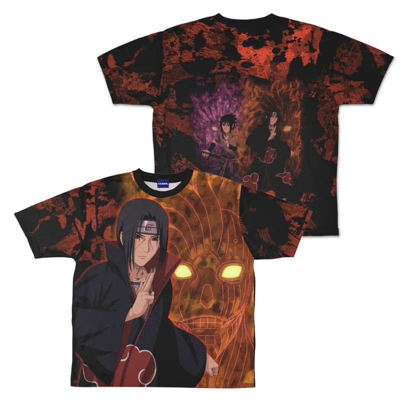 描き下ろし うちはイタチ 両面フルグラフィックTシャツ/M