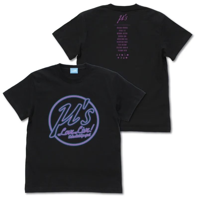 μ's ネオンサインロゴ Tシャツ/BLACK-S