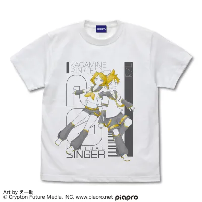 鏡音リン・レン Tシャツ えー助 Ver./WHITE-L