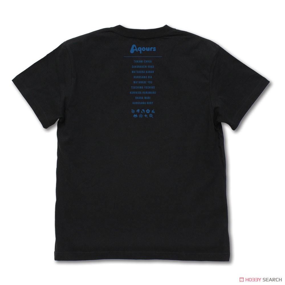 Aqours ネオンサインロゴ Tシャツ/BLACK-M 4