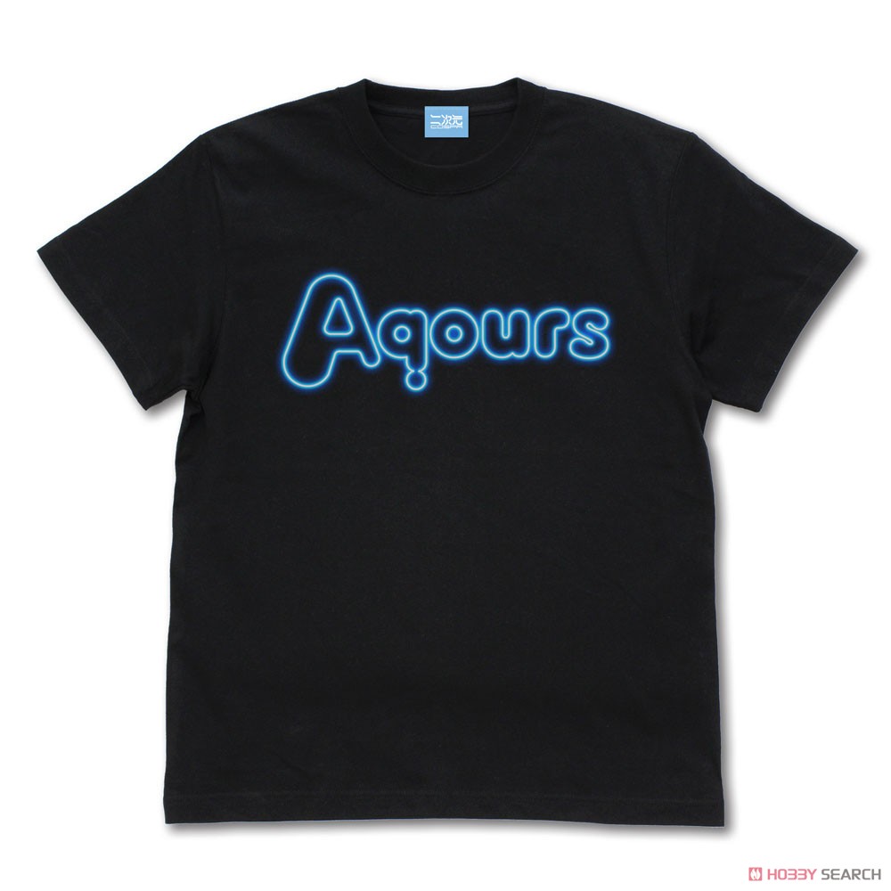 Aqours ネオンサインロゴ Tシャツ/BLACK-L 3