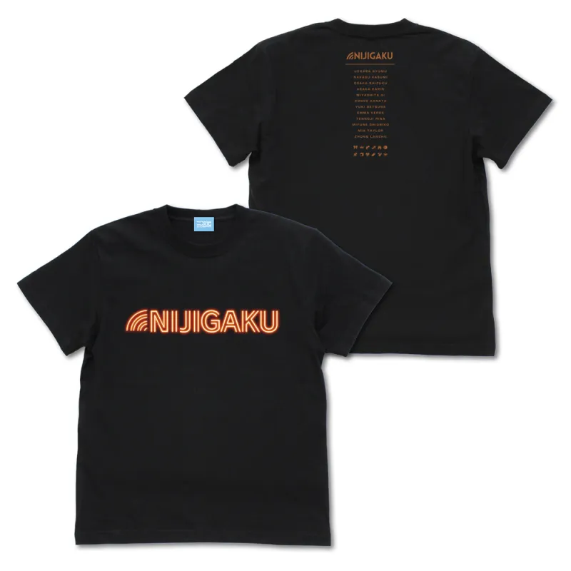 虹ヶ咲学園スクールアイドル同好会 ネオンサインロゴ Tシャツ/BLACK-L
