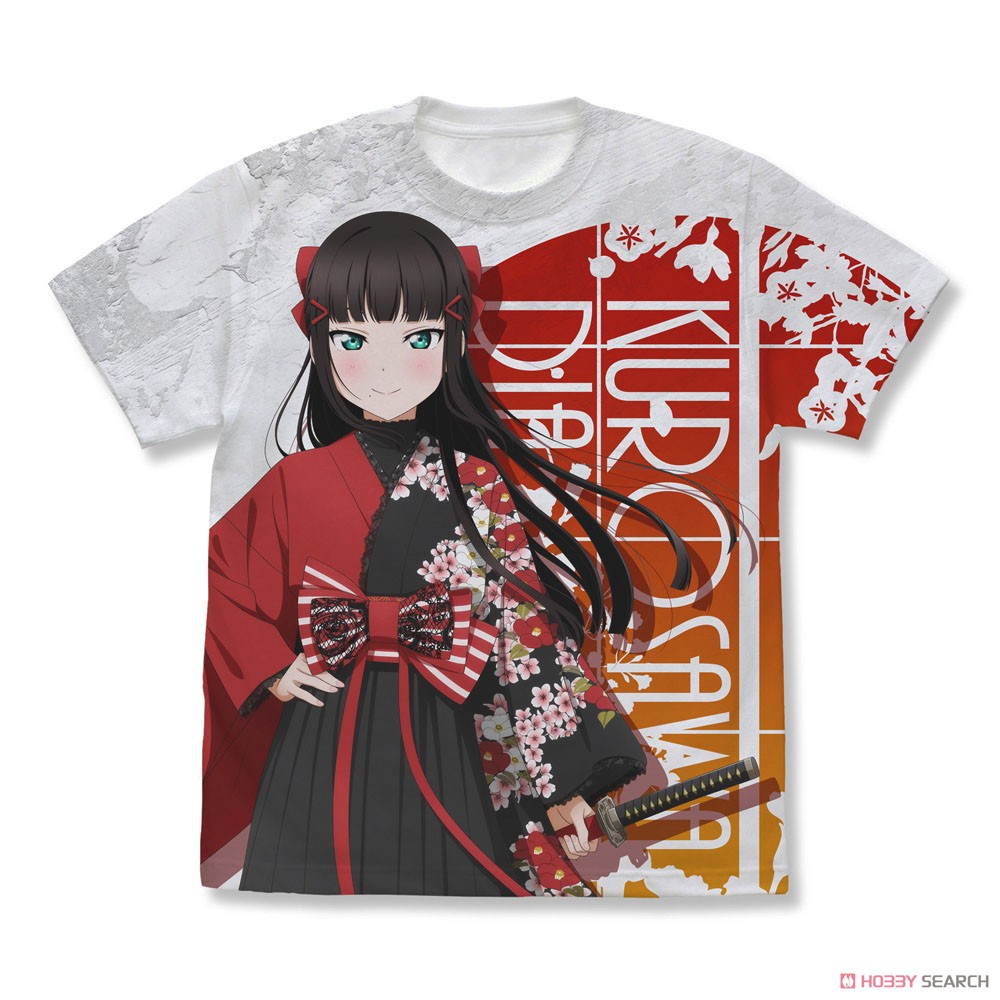 描き下ろし 黒澤ダイヤ フルグラフィックTシャツ ソロコンサートver./WHITE-L 2