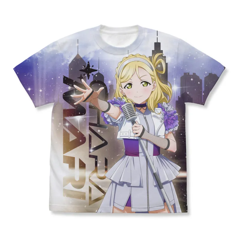 描き下ろし 小原鞠莉 フルグラフィックTシャツ ソロコンサートver./WHITE-XL