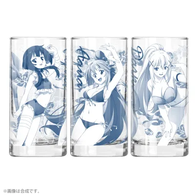 水着のアクア・めぐみん・ダクネス グラス
