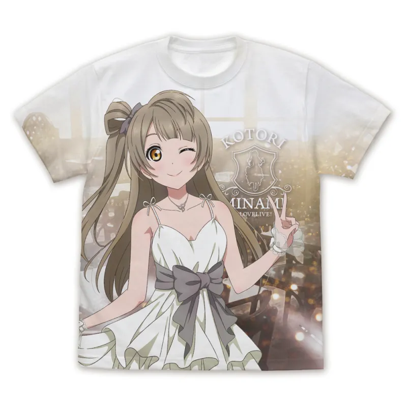 描き下ろし 南 ことり フルグラフィックTシャツ パーティードレス2024/WHITE-XL