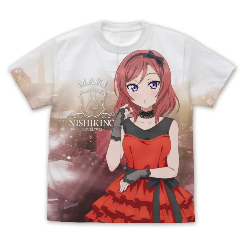 描き下ろし 西木野真姫 フルグラフィックTシャツ パーティードレス2024/WHITE-XL