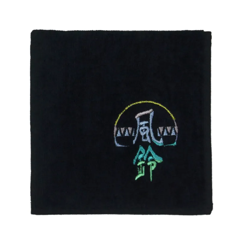 風鈴高校 刺繍ハンドタオル/BLACK