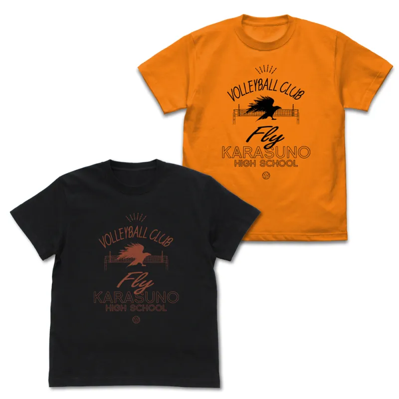 烏野高校排球部 アイコンマークカレッジ Tシャツ/BLACK-L