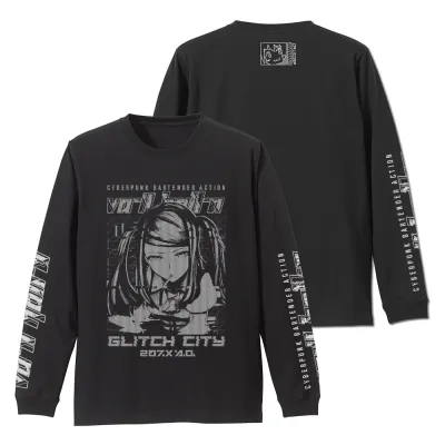 VA-11 Hall-A ジル 袖リブロングスリーブTシャツ/BLACK-S