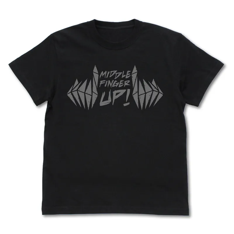 中指立ててけ! Tシャツ/BLACK-L