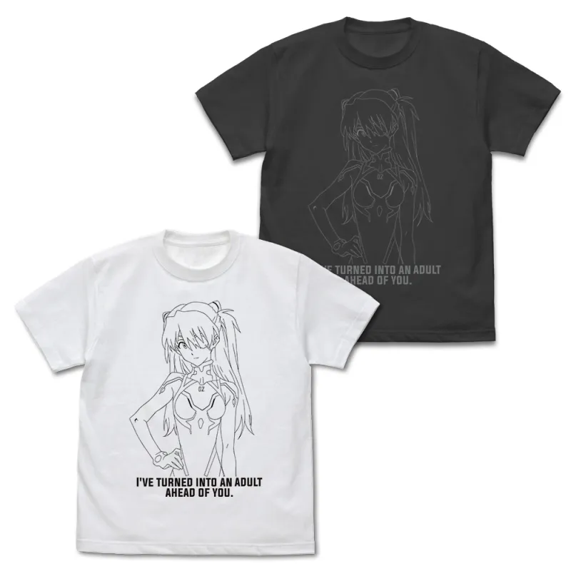 式波・アスカ・ラングレー ラインアート Tシャツ/SUMI-M
