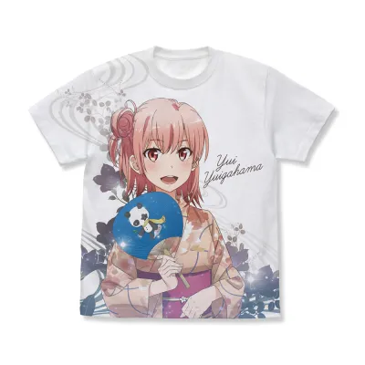 由比ヶ浜結衣 フルグラフィックTシャツ/WHITE-XL