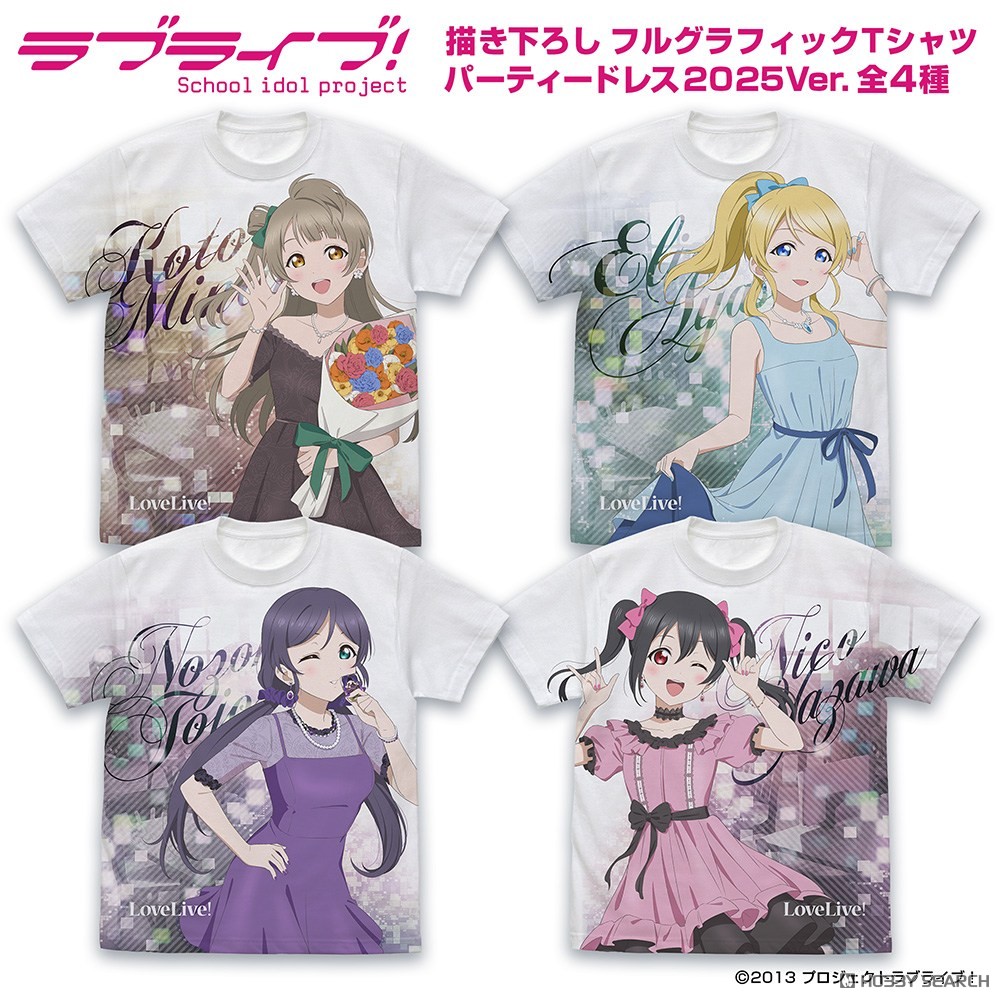 描き下ろし 絢瀬 絵里 フルグラフィックTシャツ パーティードレス2025/WHITE-M 3