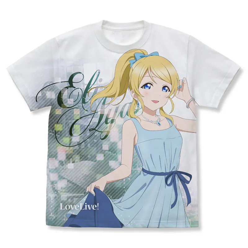 描き下ろし 絢瀬 絵里 フルグラフィックTシャツ パーティードレス2025/WHITE-L