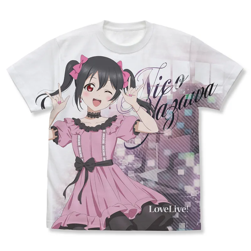 描き下ろし 矢澤 にこ フルグラフィックTシャツ パーティードレス2025/WHITE-XL