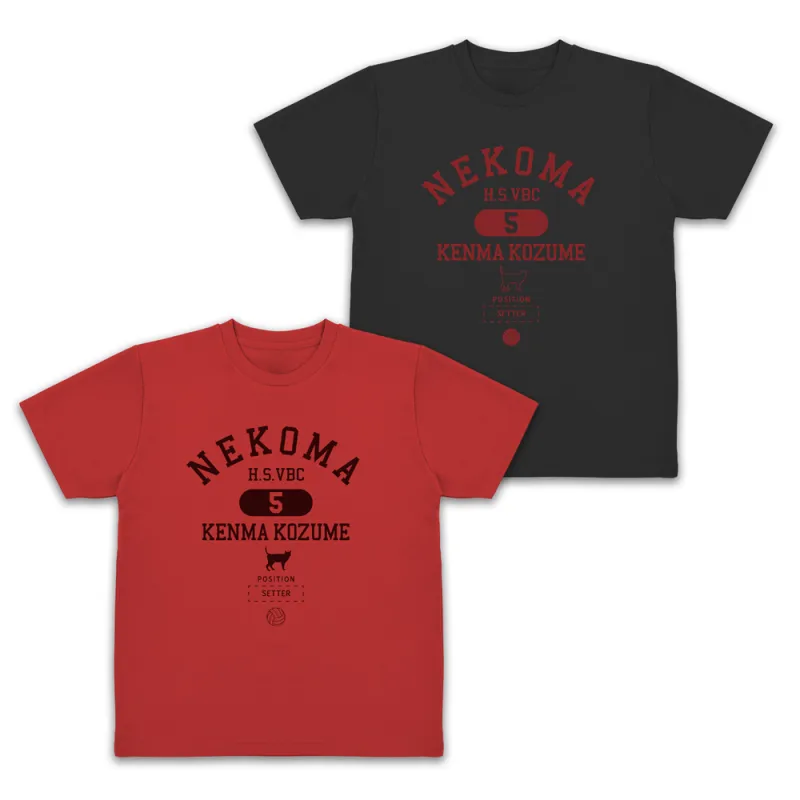 孤爪研磨 カレッジ ドライTシャツ/RED-M