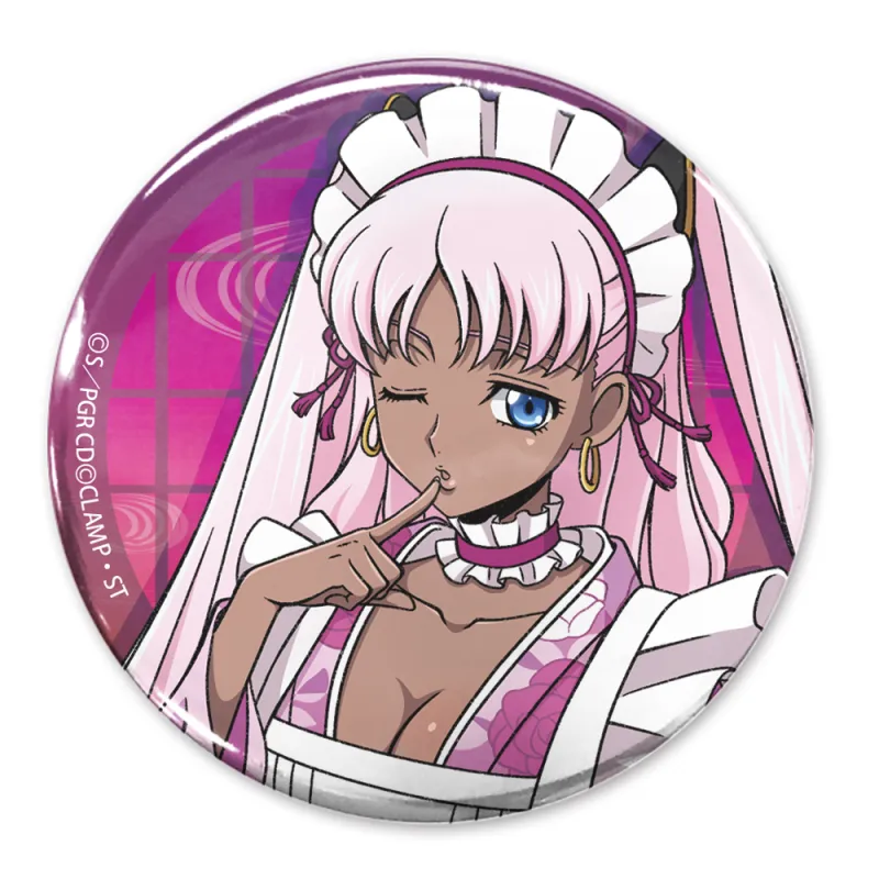 描き下ろし キャサリン・サバスラ 65mm缶バッジ 和風メイドVer.