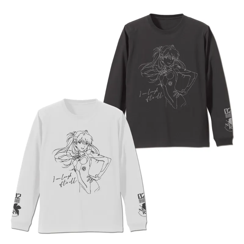 式波・アスカ・ラングレー 袖リブロングスリーブTシャツ/SUMI-XL