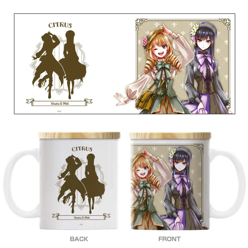 描き下ろし 柚子&芽衣 フタ付きフルカラーマグカップ アフタヌーンティーVer.