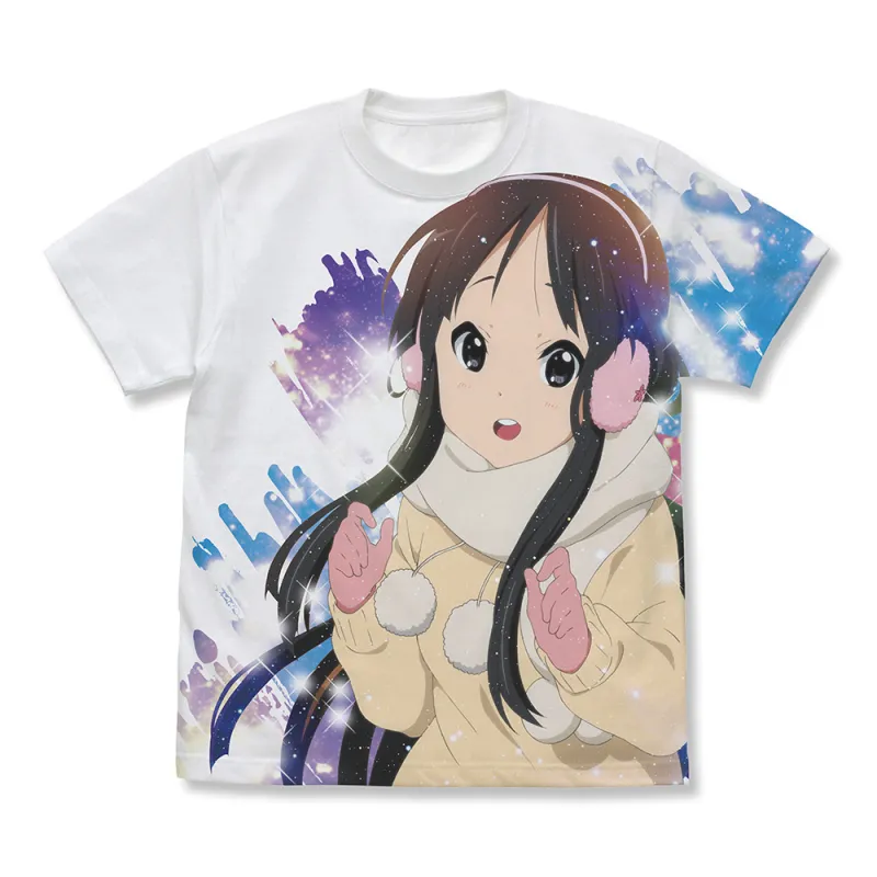 秋山澪 フルグラフィックTシャツ Sparkle Snow Ver./WHITE-S