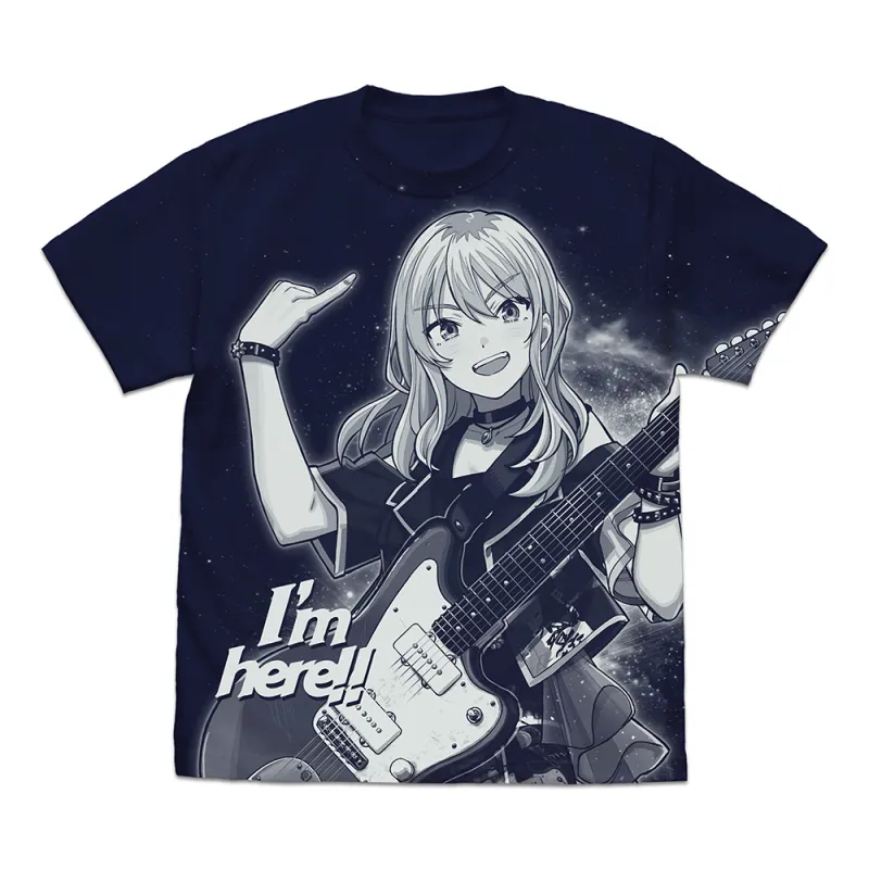 河原木桃香 オールプリントTシャツ/NAVY-L