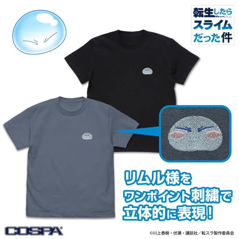 リムル様 ワンポイント刺繍Tシャツ/BLACK-S