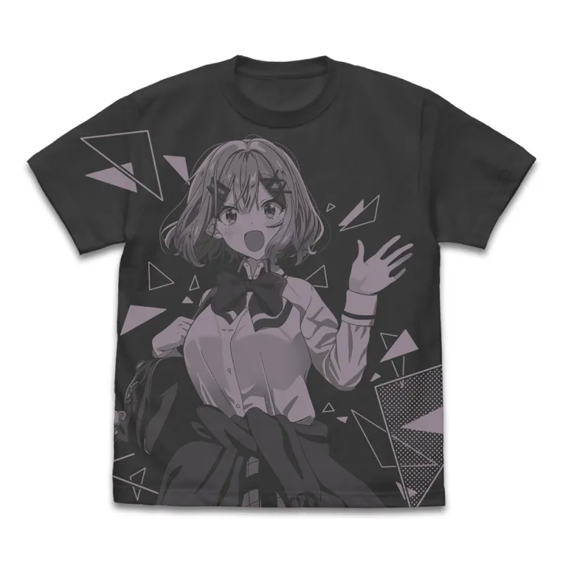 甘織れな子 オールプリントTシャツ/SUMI-XL