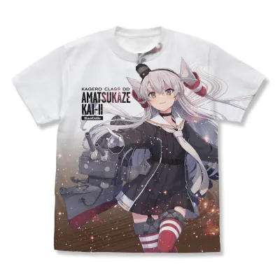 天津風改二 フルグラフィックTシャツ/WHITE-XL