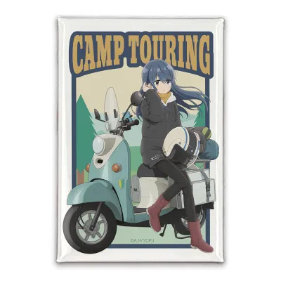 描き下ろし 志摩リン スクエア缶バッジ バイクでひといきVer.