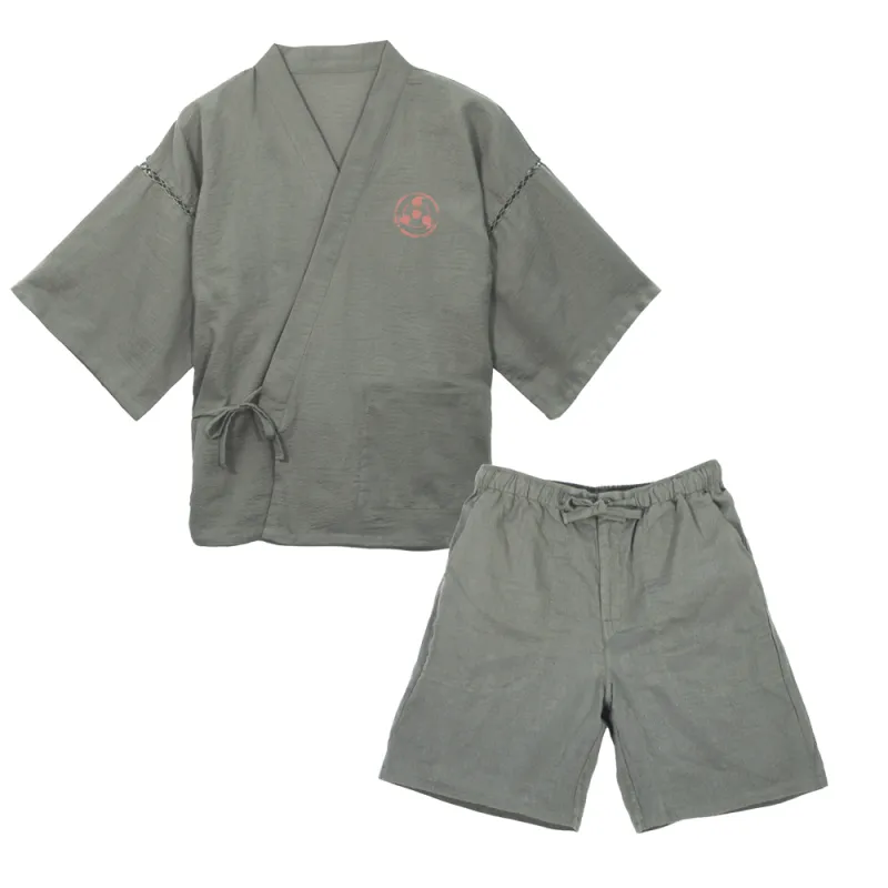 うちは 甚平/利休鼠-大(XL~XXL)