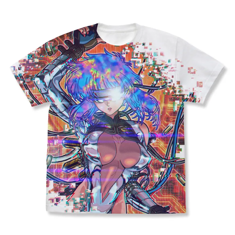 草薙素子 フルグラフィックTシャツ/WHITE-L