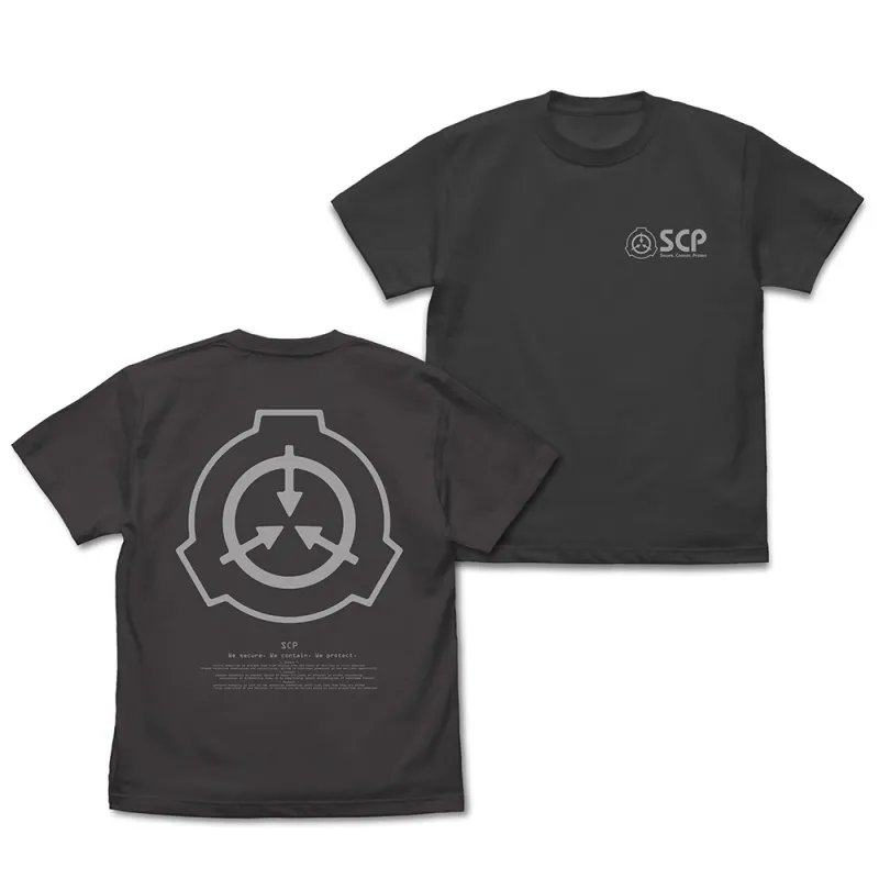 SCP財団ロゴバックプリントTシャツ/SUMI-XL