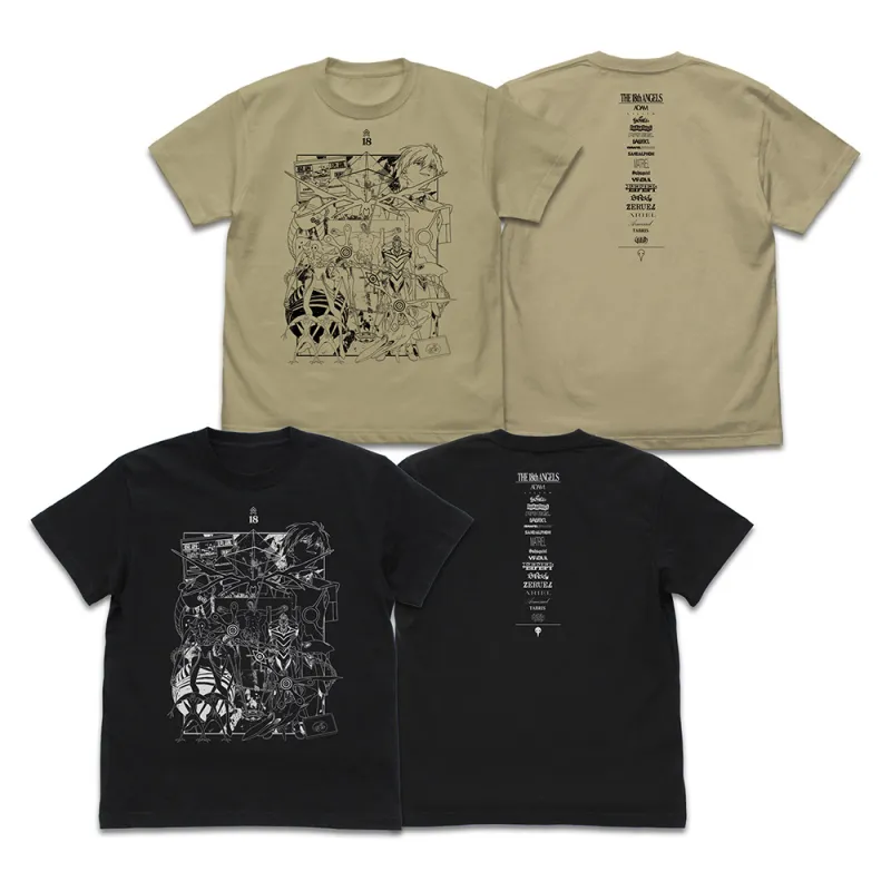 『新世紀エヴァンゲリオン』全使徒 Tシャツ/BLACK-M