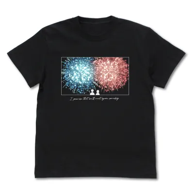 君と花火と約束と Tシャツ/BLACK-M