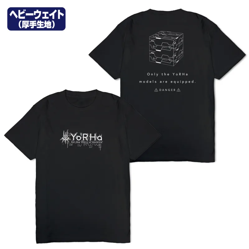 ヨルハ部隊 ヘビーウェイトTシャツ/BLACK-L