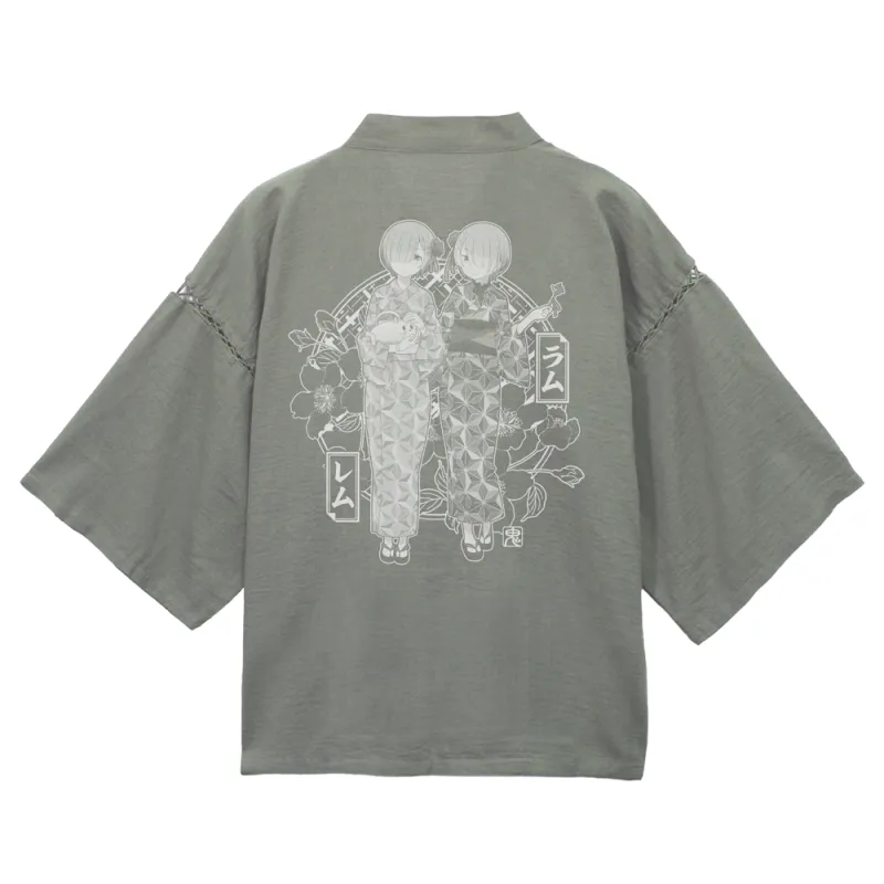 浴衣姿のラム&レム 甚平/利休鼠-大(XL~XXL)