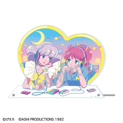 ハート型アクリルパネル クリィミーマミ×ミンキーモモ/レトロテイスト