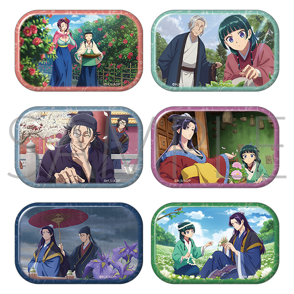スクエア缶バッジコレクション／椿、ふきのとう、ハクモクレン、牡丹、花菖蒲、シロツメクサ 2