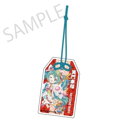 「初音ミク×招き猫」御守風アクリルさげ札 初音ミク 白猫 Art by らっす 2