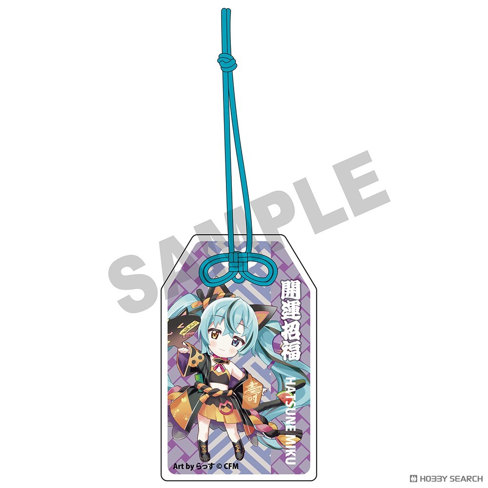「初音ミク×招き猫」御守風アクリルさげ札 初音ミク 黒猫 Art by らっす 3