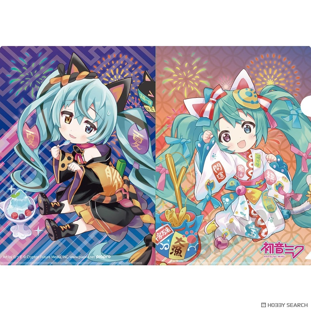 「初音ミク×招き猫」 クリアファイル 2025 Art by らっす 2