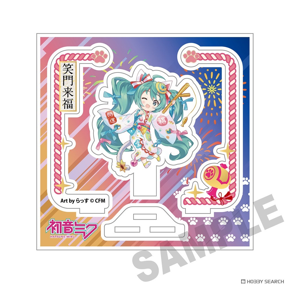 「初音ミク×招き猫」 アクリルスタンド 初音ミク 白猫 Art by らっす 3