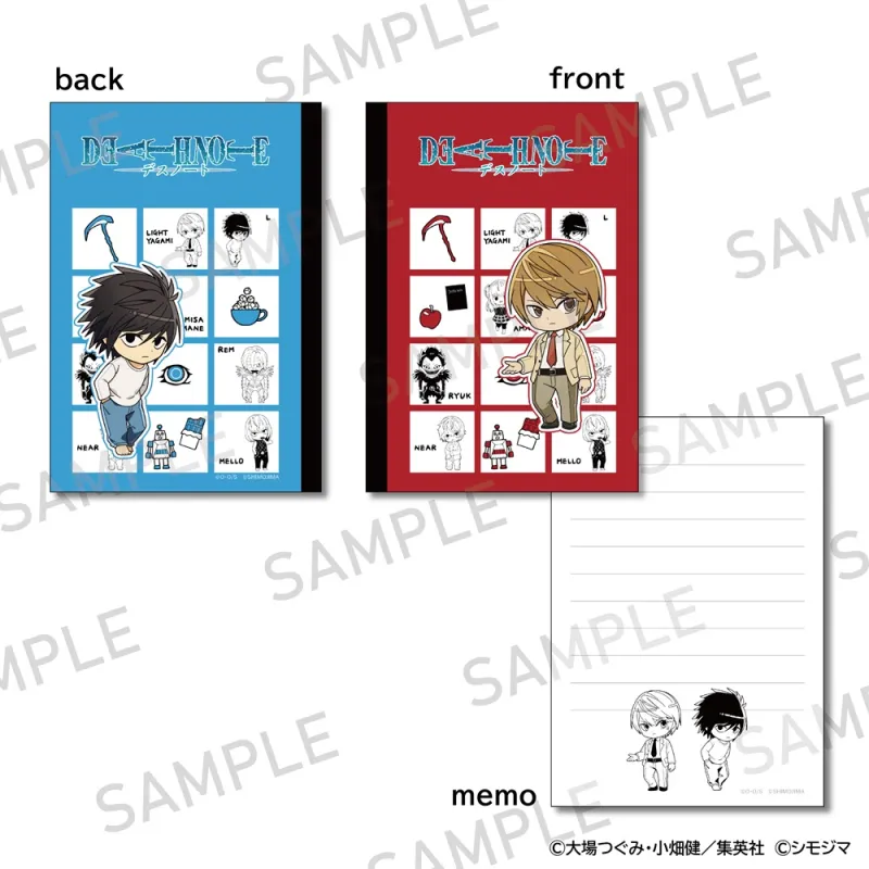 DEATH NOTE BOOK型メモ帳 シモジマコラボver. 夜神月・L