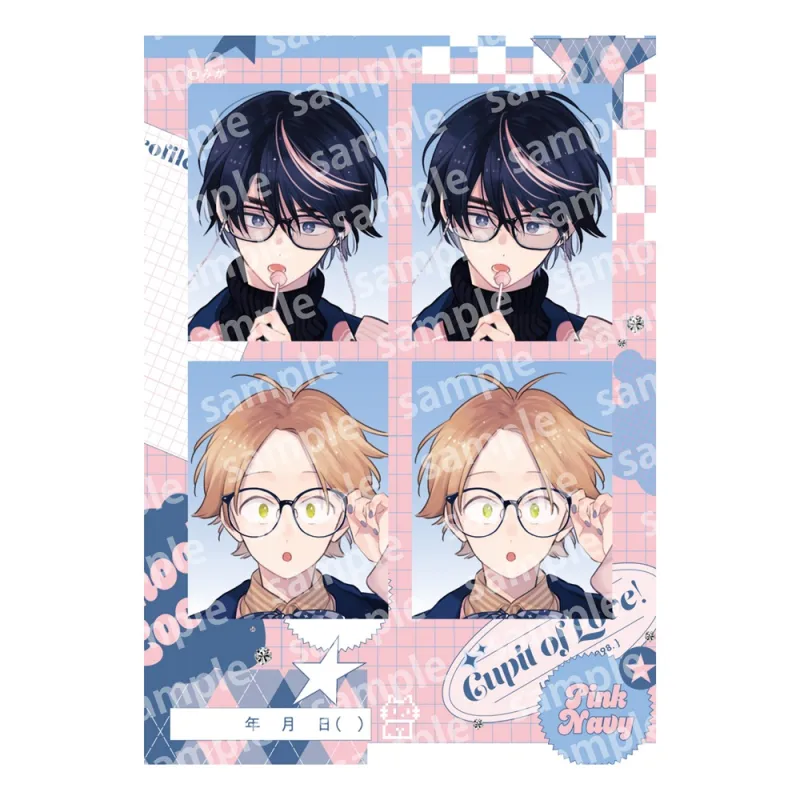 プリントフォト風シール PINK/NAVY TRAD. CLUB ver. 君には届かない。