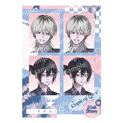プリントフォト風シール PINK/NAVY TRAD. CLUB ver. 666DOPES 2