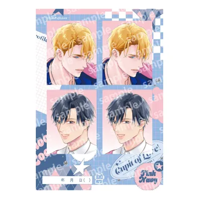 プリントフォト風シール PINK/NAVY TRAD. CLUB ver. ベッドイン・ルール