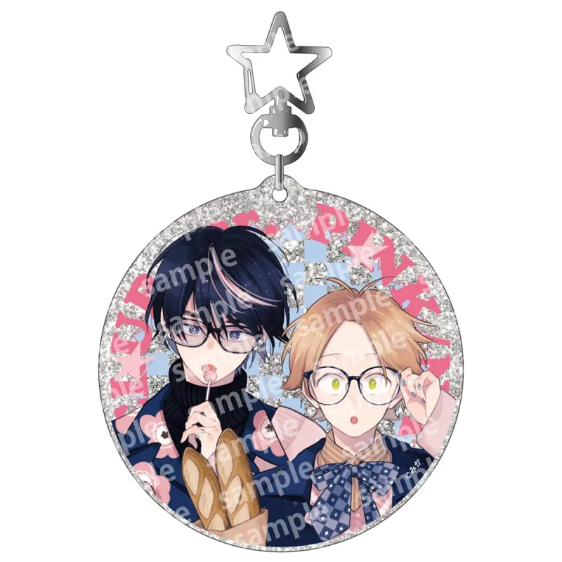 ラメアクリルキーホルダー PINK/NAVY TRAD. CLUB ver. 君には届かない。